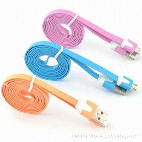 Flat Color Charge SYNC Micro USB Cable for Samsung, HTC, Motorola